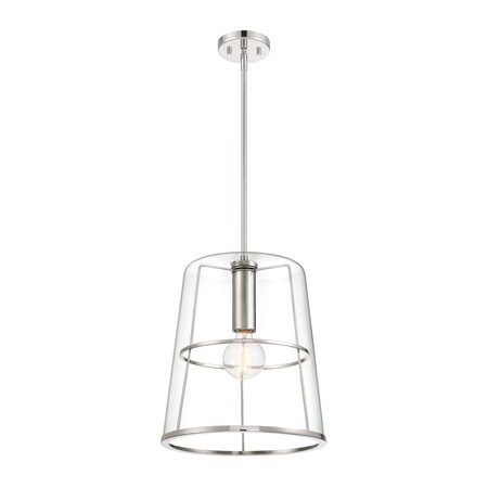 Designers Fountain Alonzo 60 Watt 1 Light Polished Nickel Pendant with Clear Glass Shade D299M-14P-PN